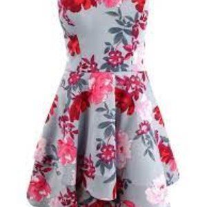 B. Darlin Womens Gray Strapless Mini Fit & Flare Dress